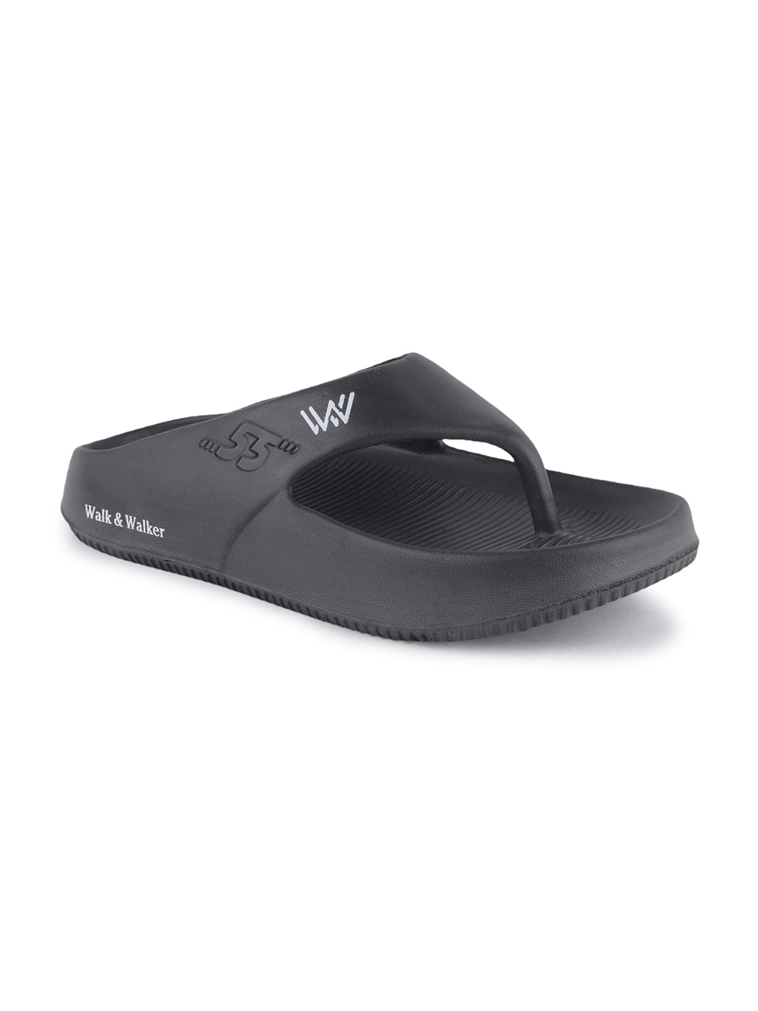 walk & walker Men Slippers (Black , 7)