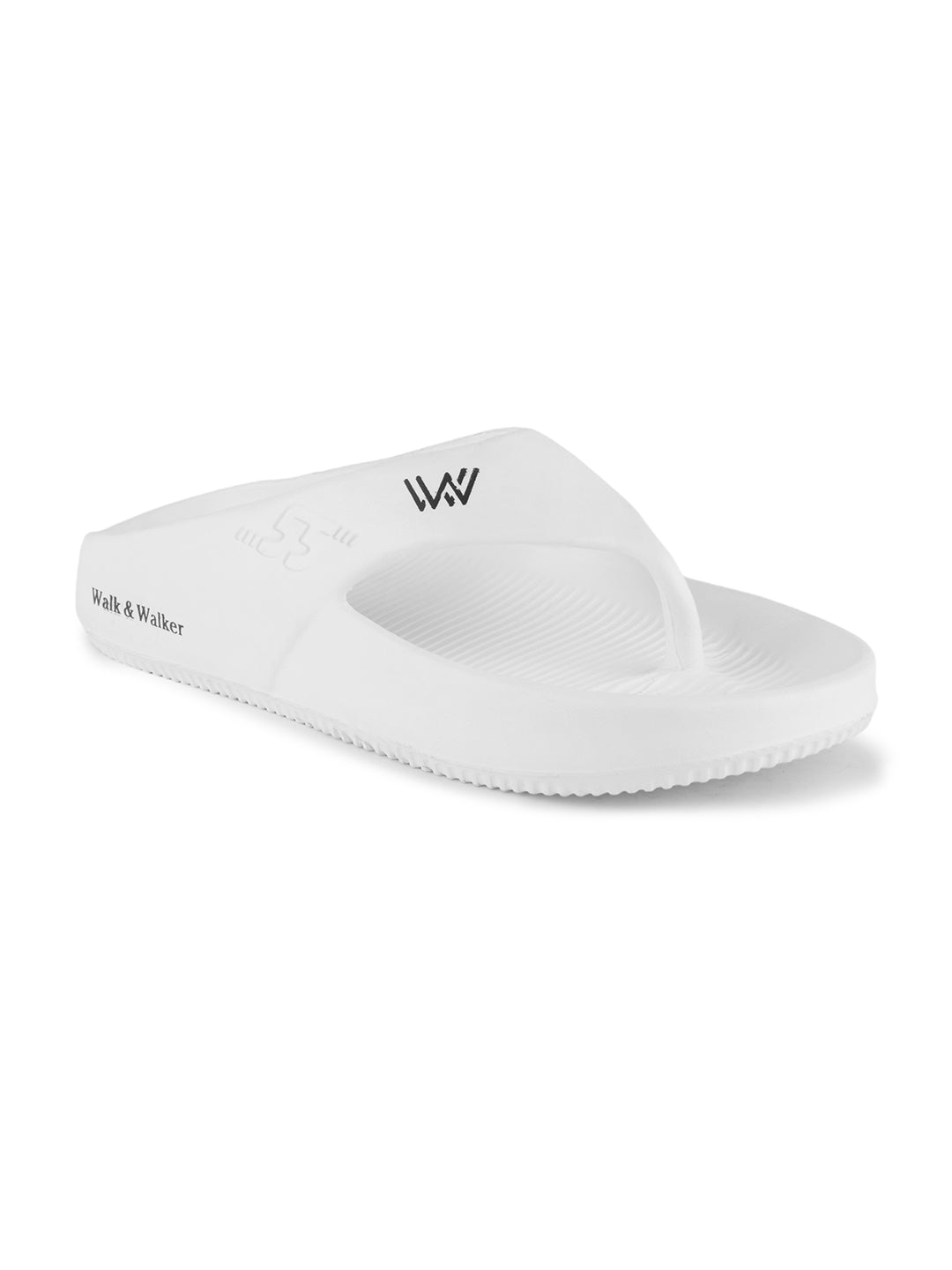 walk & walker Men Slippers (White , 7)