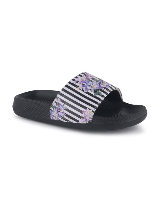 walk & walker Women Slides (Black , 6)