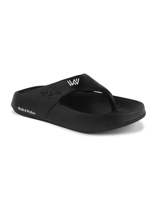 walk & walker Men Slippers (Black , 6)