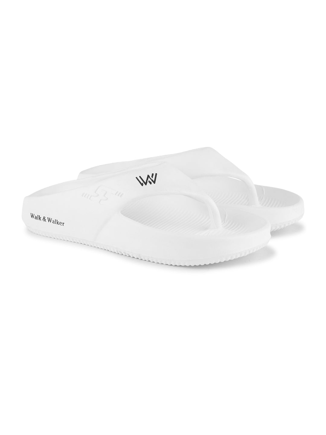 walk & walker Men Slippers (White , 6)