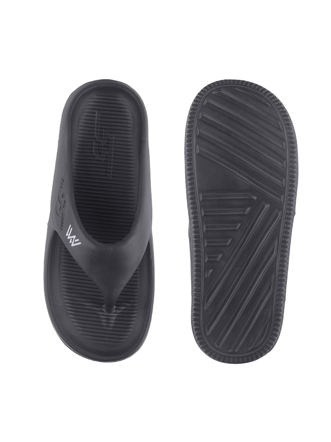 walk & walker Men Slippers (Black , 7)
