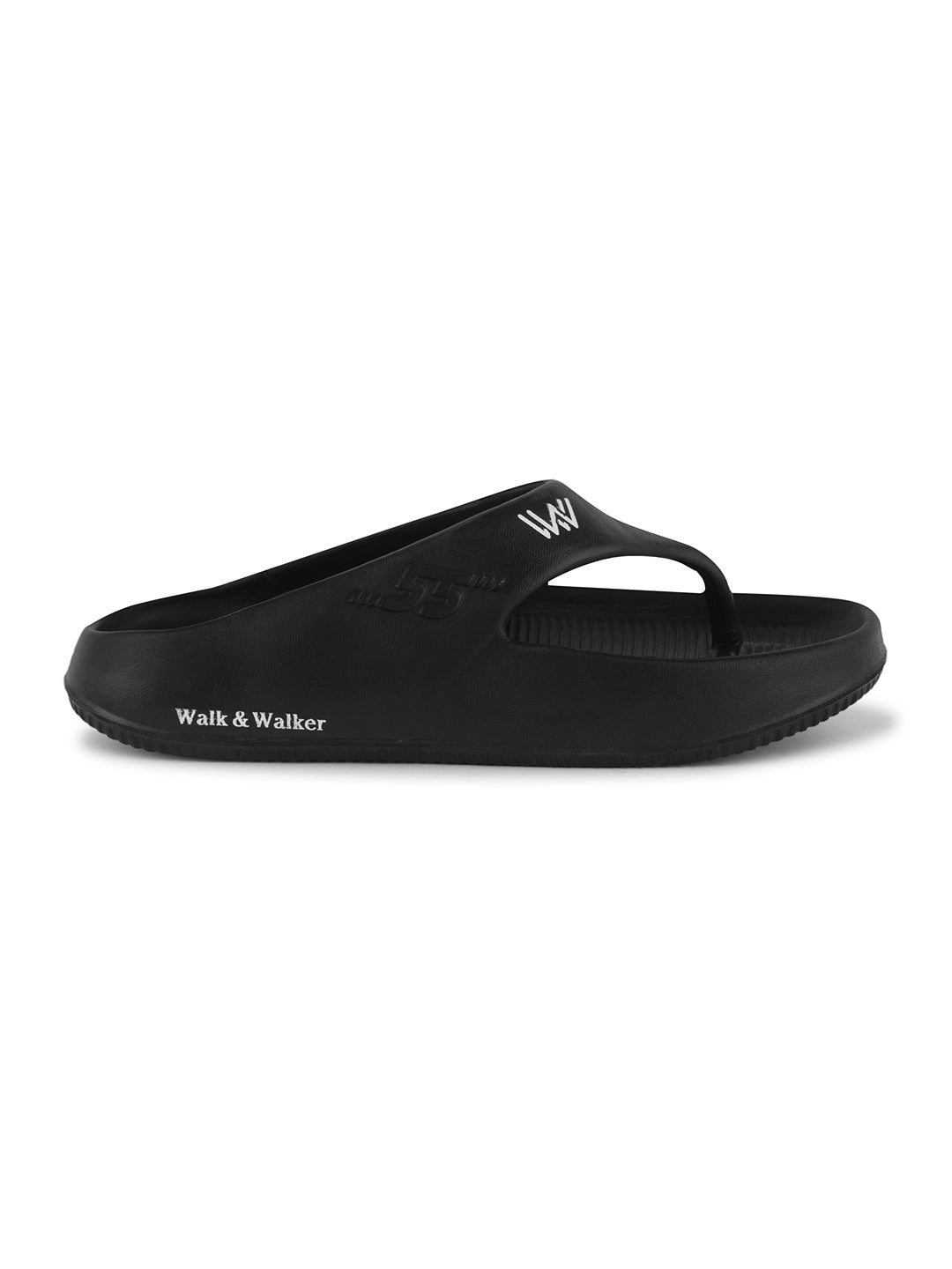 walk & walker Men Slippers (Black , 9)