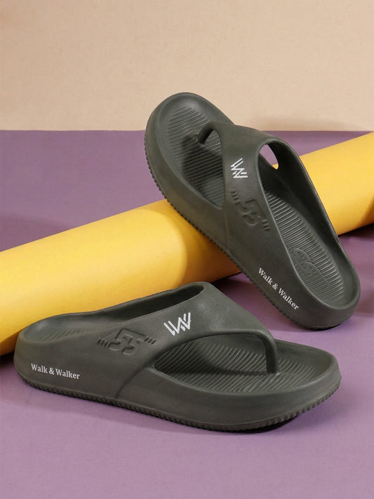 walk & walker Men Slippers (Olive , 8)